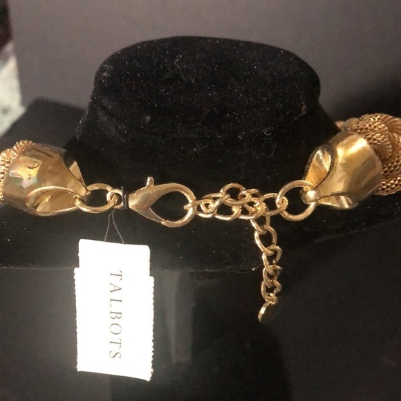 Talbots gold tone braided bulky chain necklace​ - Picture 3 of 9
